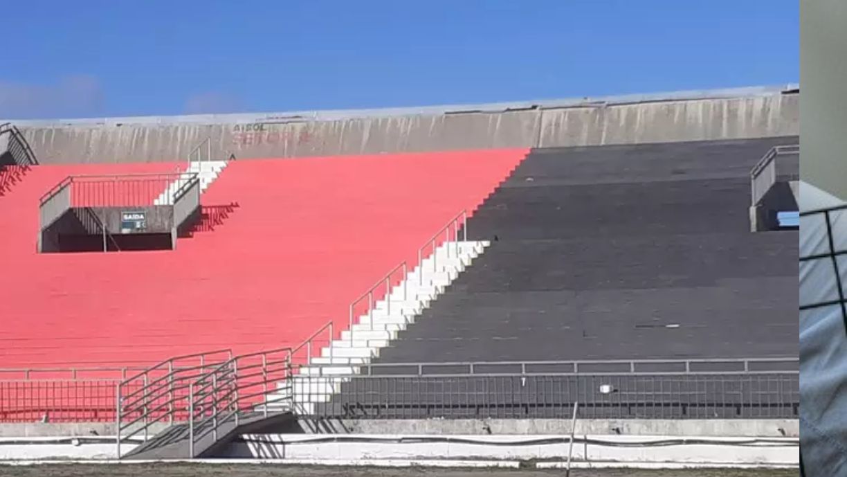 POLÊMICA! ALMEIDÃO É PINTADO DE VERMELHO E PRETO ANTES DE JOGO E GOVERNO NEGA LIGAÇÃO COM O FLAMENGO